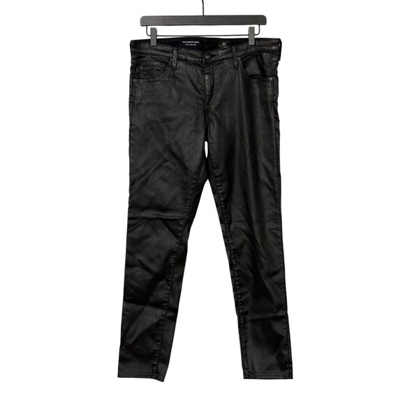 AG Adriano Goldschmied The Legging Ankle Super Skinny Jean Black Coated Size 32R - Picture 8 of 8
